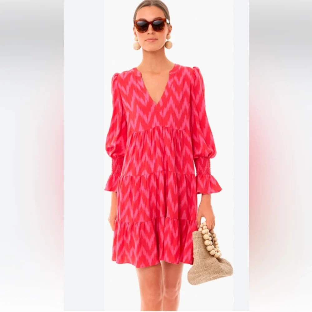 Tuckernuck Pomander Place Hot Pink Ikat Kenzo Dress sz M